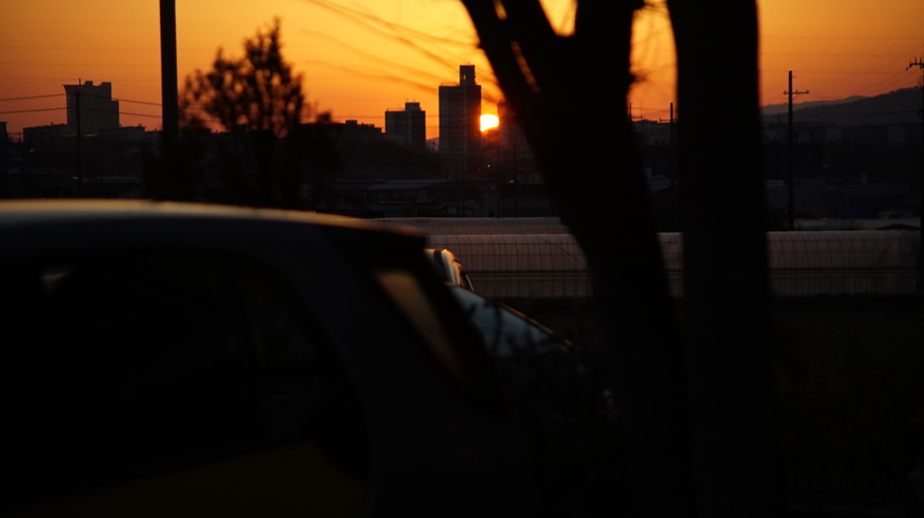 春の夕焼け
