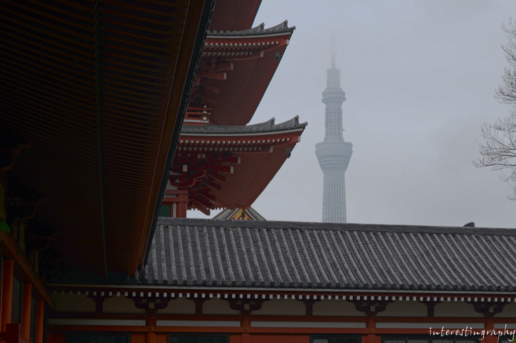 浅草寺から東京スカイツリー