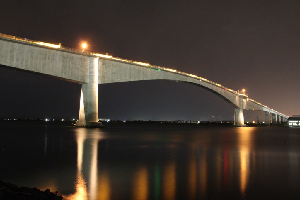 夜の江島大橋