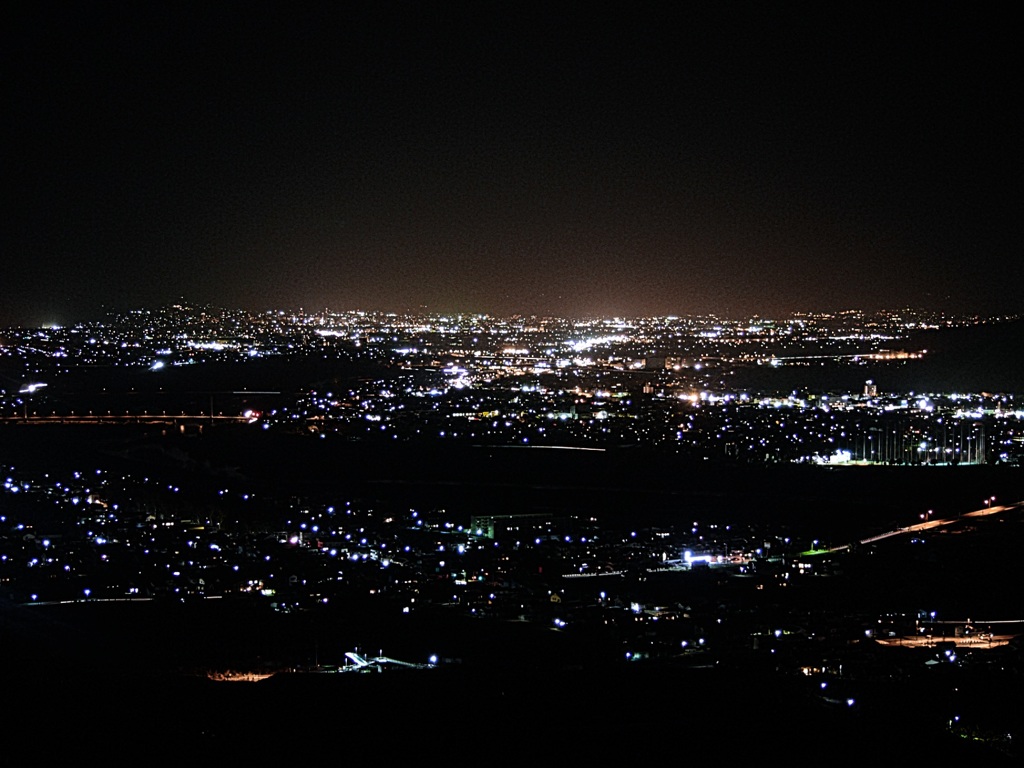 姨捨駅からの夜景