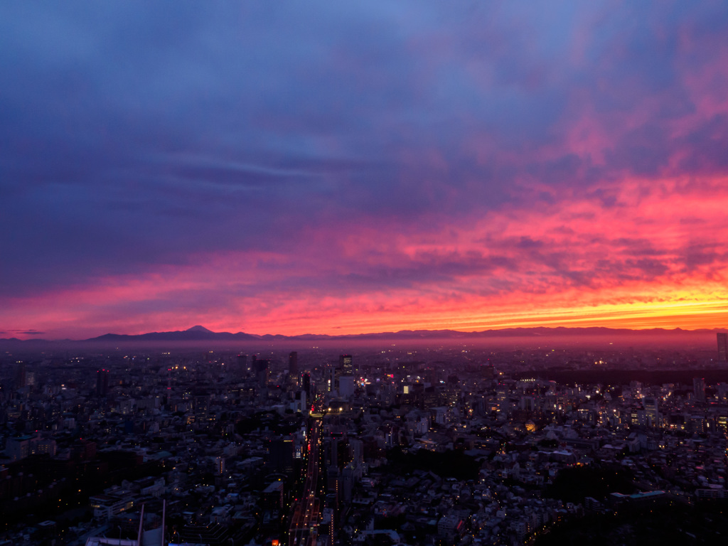 夕焼け富士