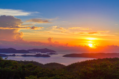 孤島からの夕陽