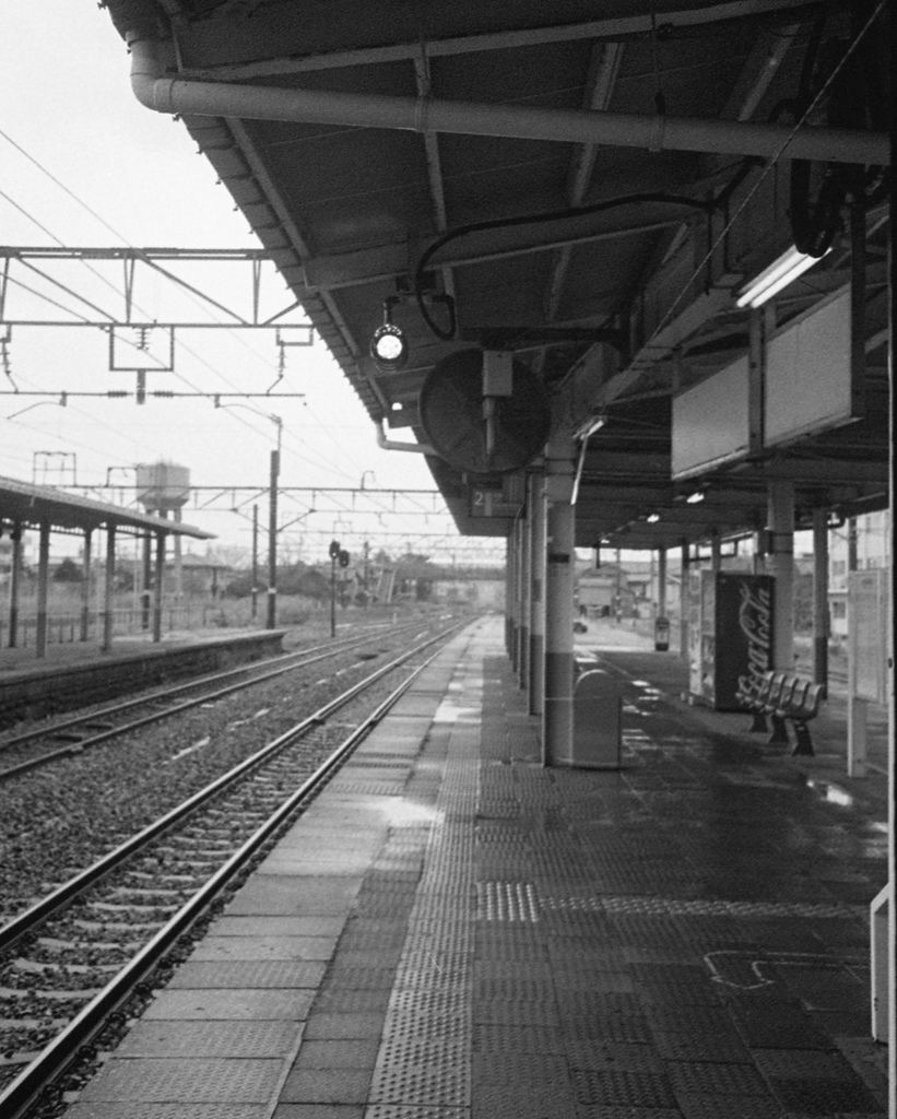 雨のホーム