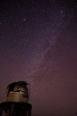 Milky way with Astronomical telescope