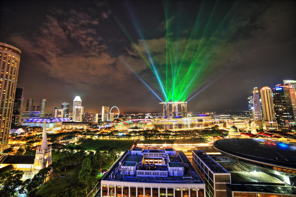 Marina Bay Sands Night Beam #3