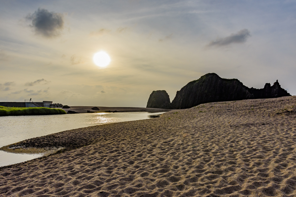 立岩夕景
