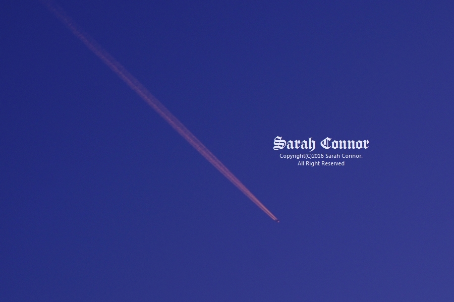 赤い飛行機雲