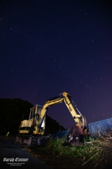 ユンボと星空