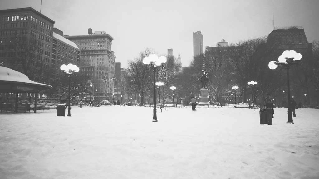 薄暮雪景