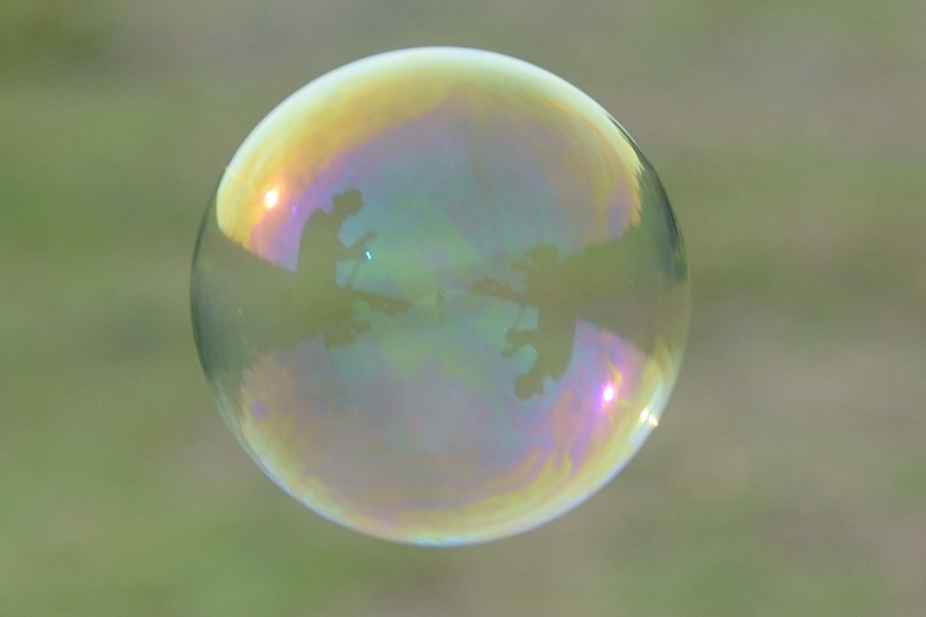 シャボン玉撮影中