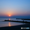 江ノ島の海岸の夕日