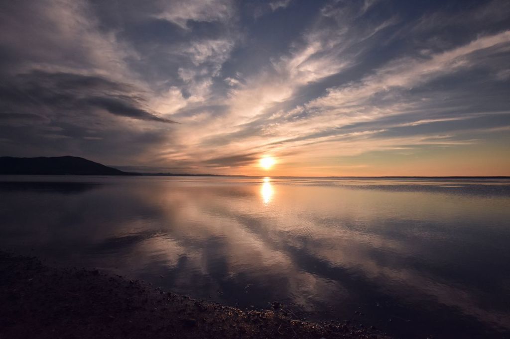 サロマ湖の夕日