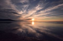 サロマ湖の夕日
