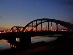 丸子橋の外灯風景