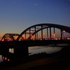 丸子橋の外灯風景