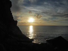 御願崎の夕日