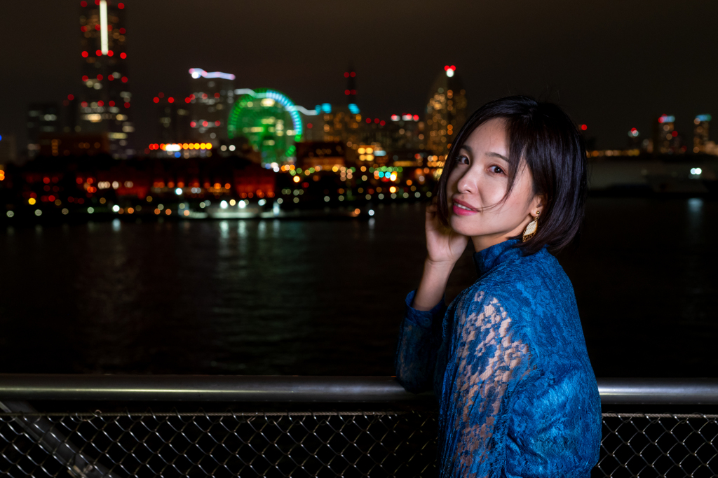 夜景ポートレート