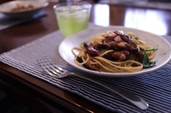 ホタルイカとみつ葉のパスタ。