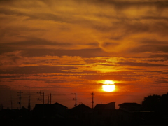 晩秋の夕日