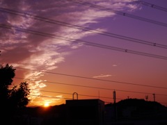 ベランダから見た夕日