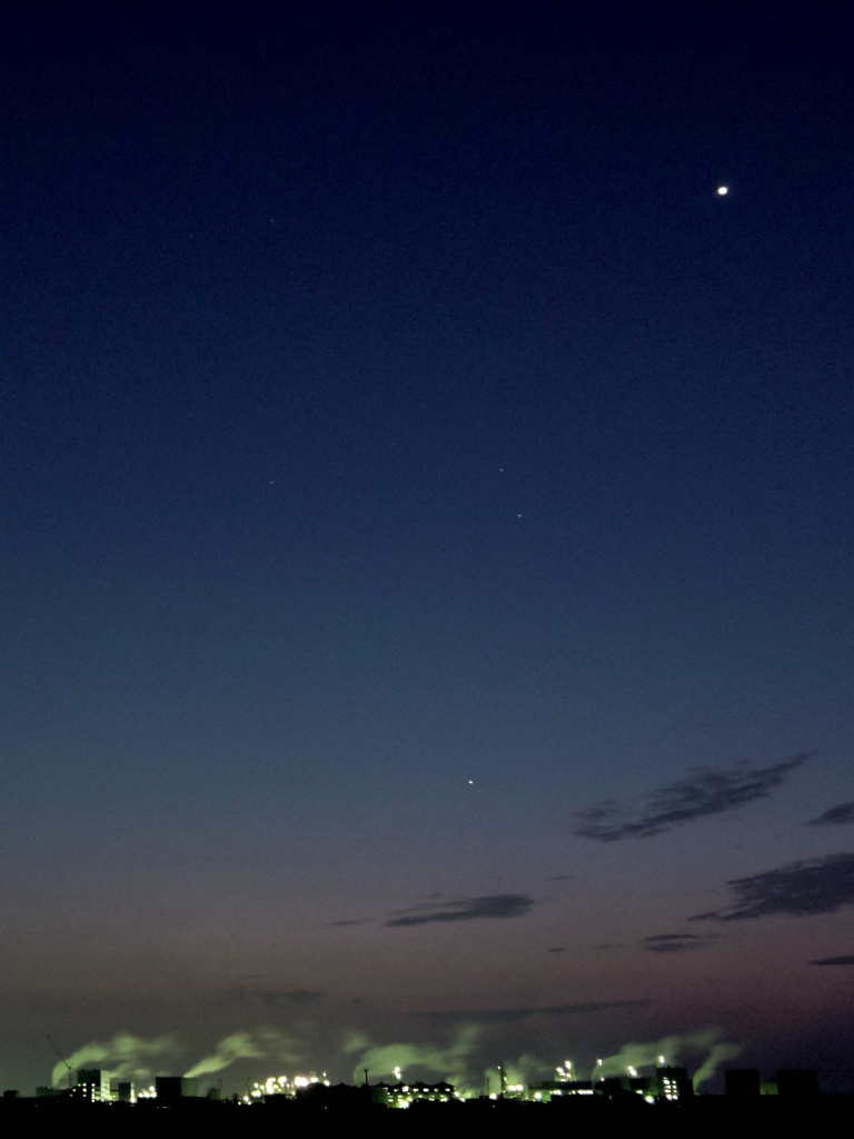 明けの明星と木星火星