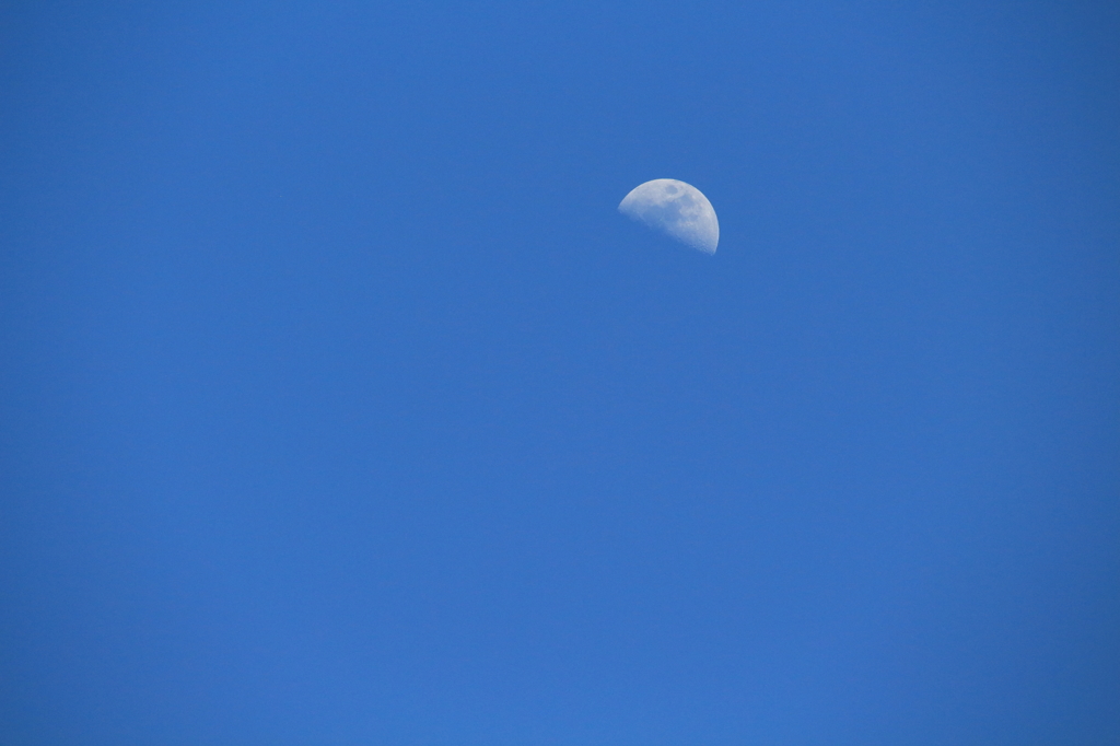 青空と半月