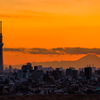 スカイツリーと富士山。