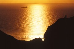 夕照の積丹岬