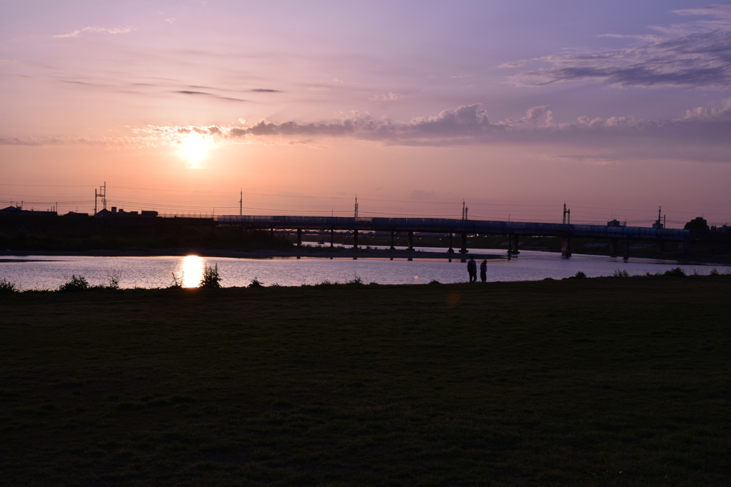 大和川夕日②