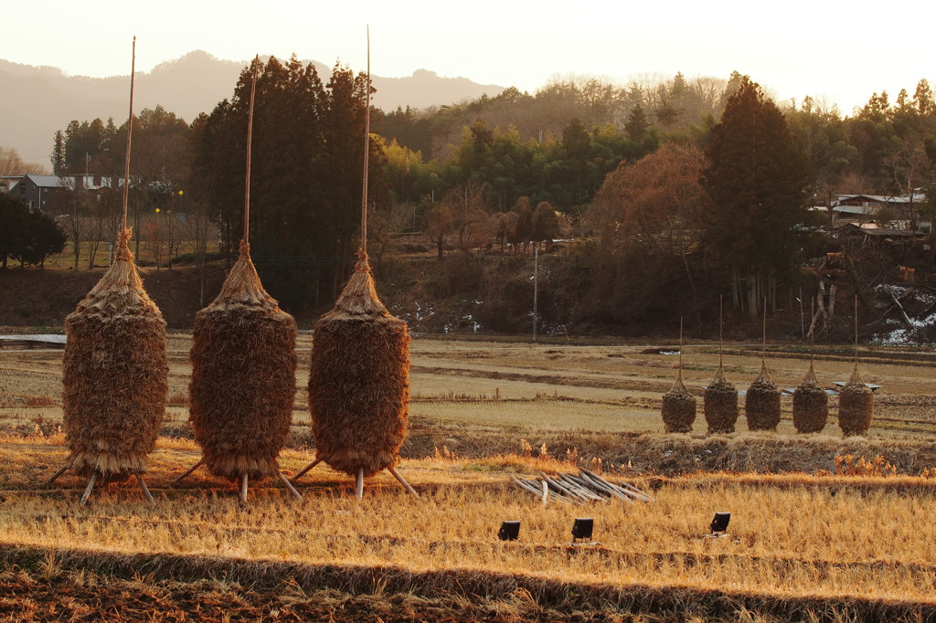藁ぼっちのある風景