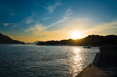大久野島からの夕陽＠広島県竹原市忠海