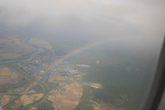 飛行機から虹が！