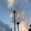 夕暮れの空と防災無線