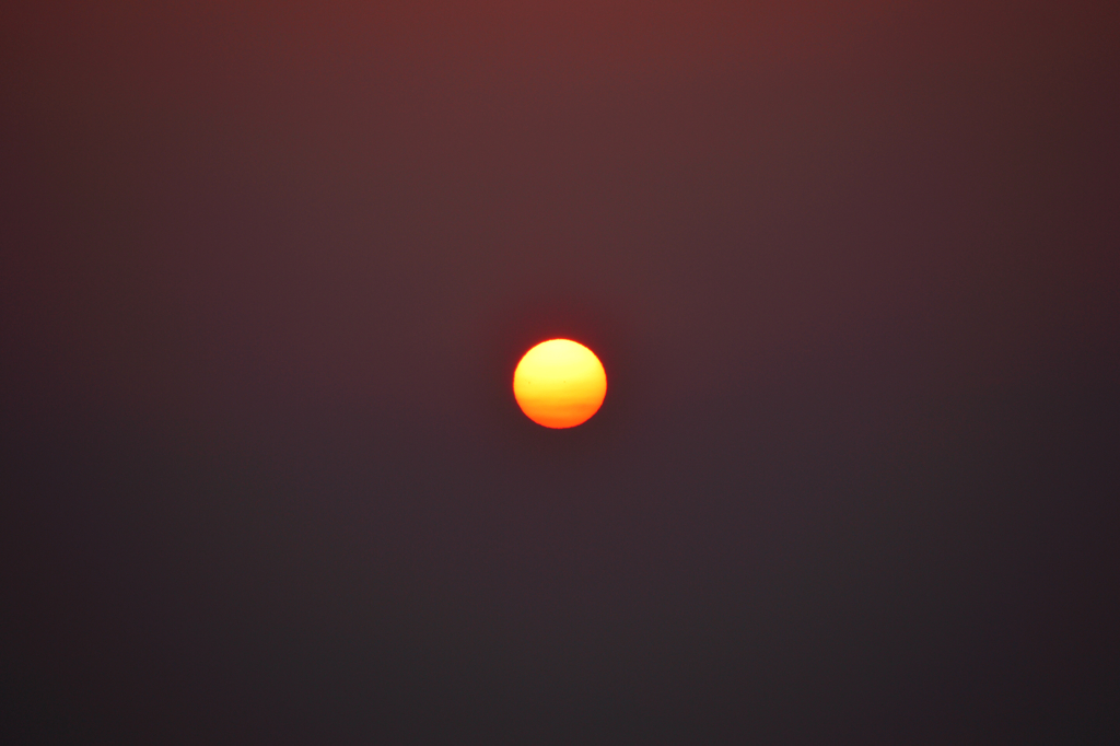 松島にて、夕日