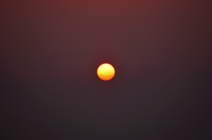 松島にて、夕日