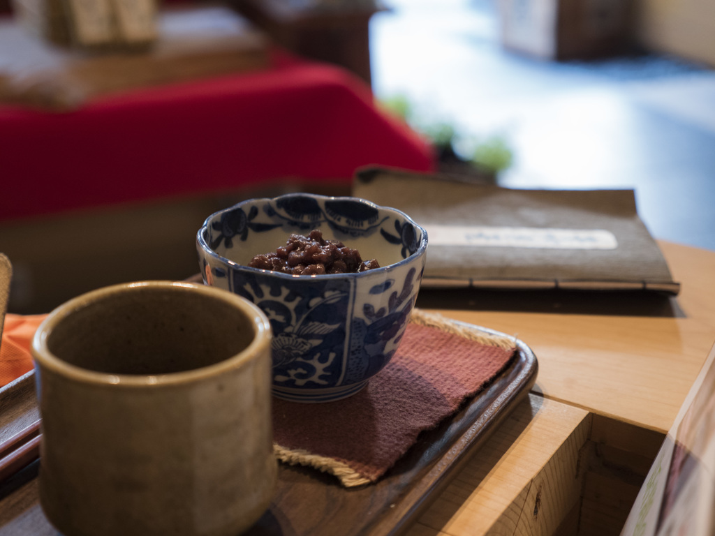 ほうじ茶と濃い茶ぜんざい