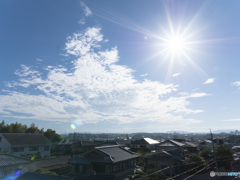 朝から眩しい太陽