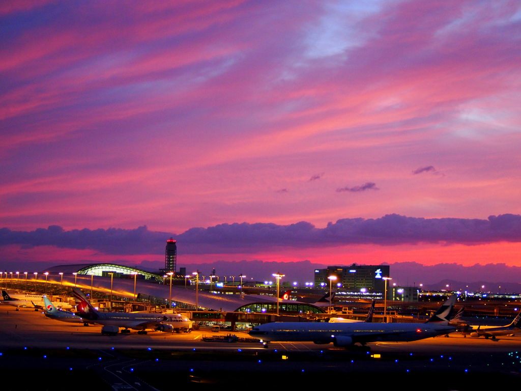 関空の夕焼け