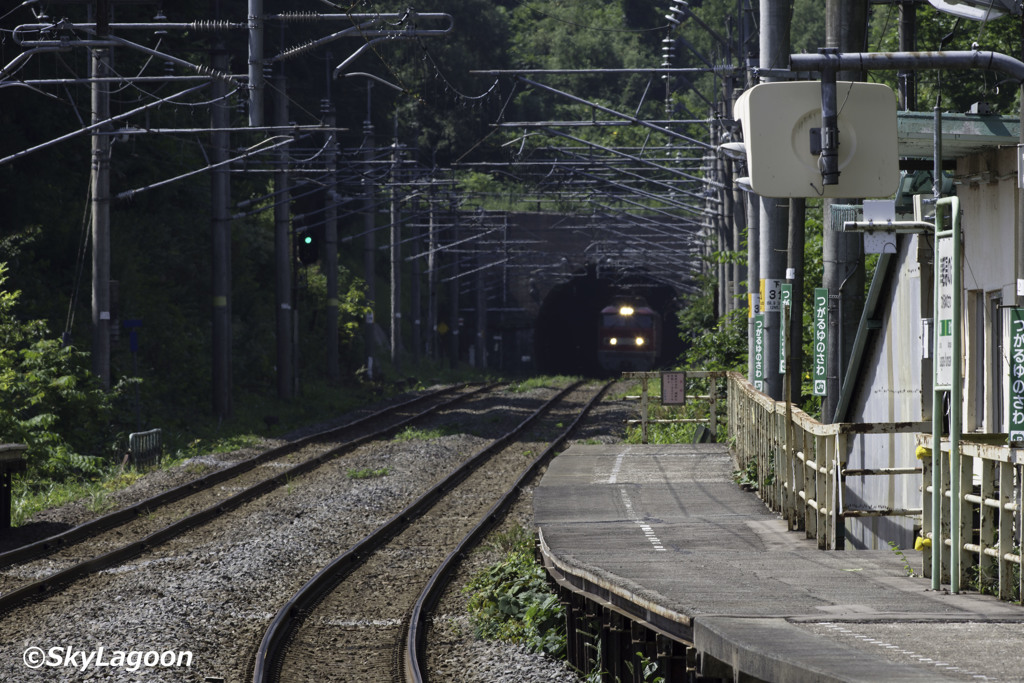 山間のプラットホーム（夏）