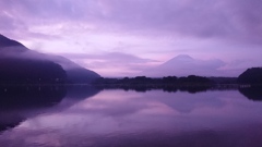 １４日の精進湖の朝