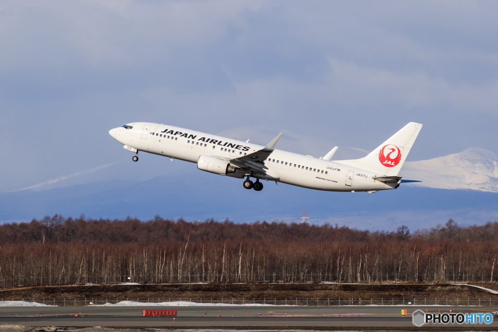 樽前山とJAL