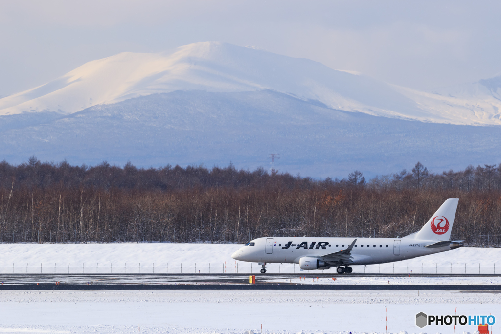 樽前山とJ-AIR