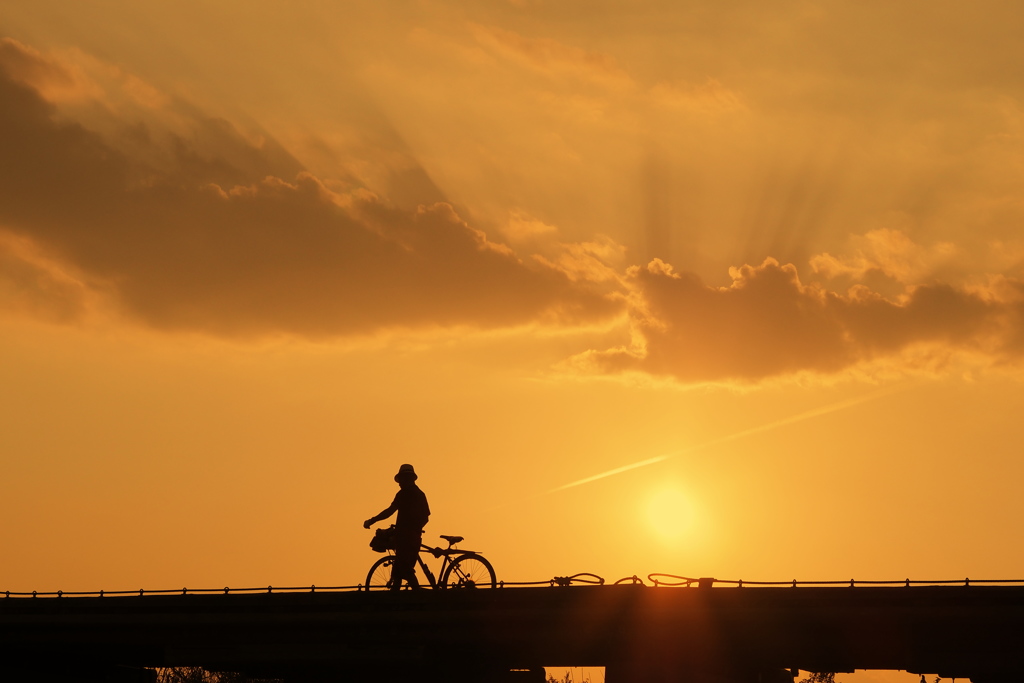 夕日＿流れ橋～