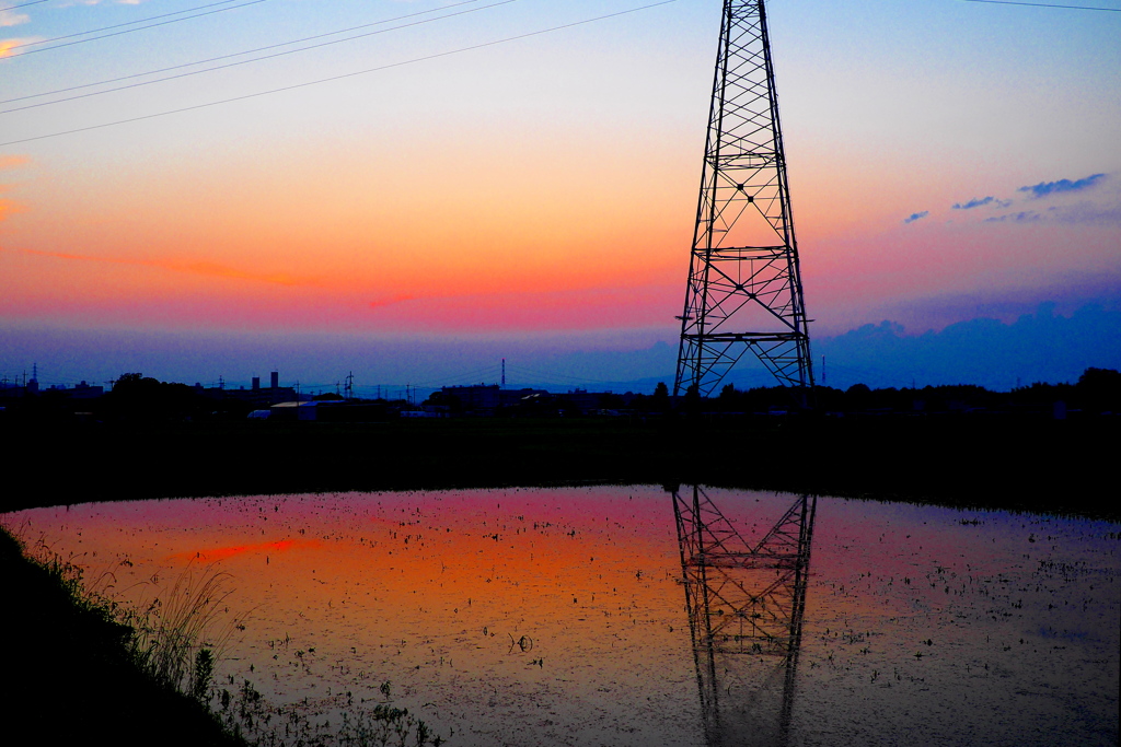 １年前の夕空