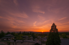 二月堂からの夕日２