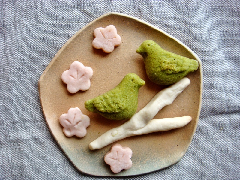 鶯丸の梅に鶯焼き菓子プレート