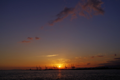 大阪南港の日没
