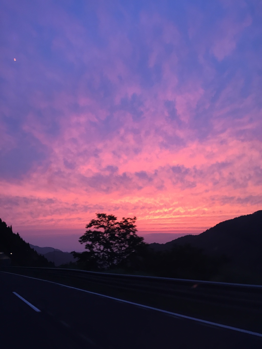 ハイウェイからの夕陽