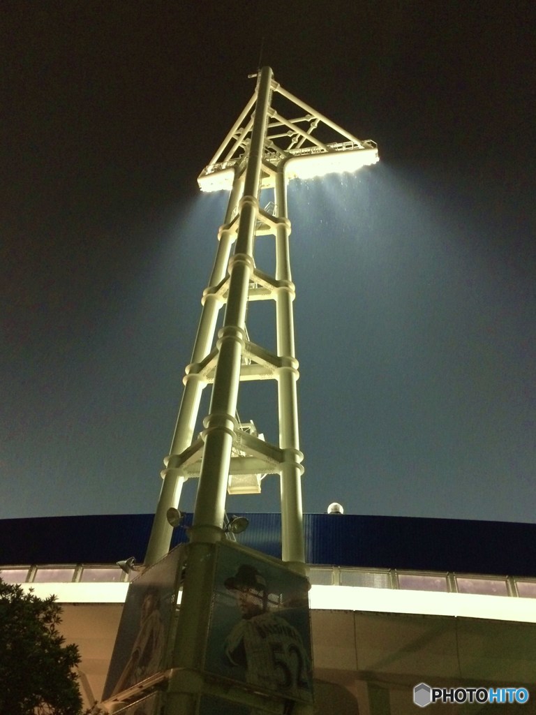 雨のスタジアム