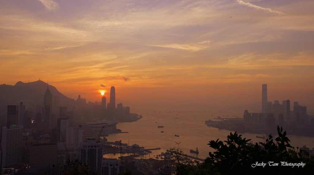 香港で日没